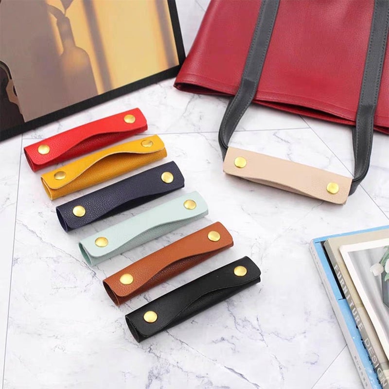 VIOKKO 8 Pieces Handbag Handle Leather Wrap Cover, Luggage Bag Grip Protector Saddle, Soft Purse Strap Pad Identifier for Shopping Bag Travel Bag Suitcase Tote Bag - Image 5